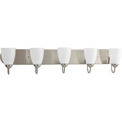 Gather Collection Brushed Nickel 5-light Bath Light