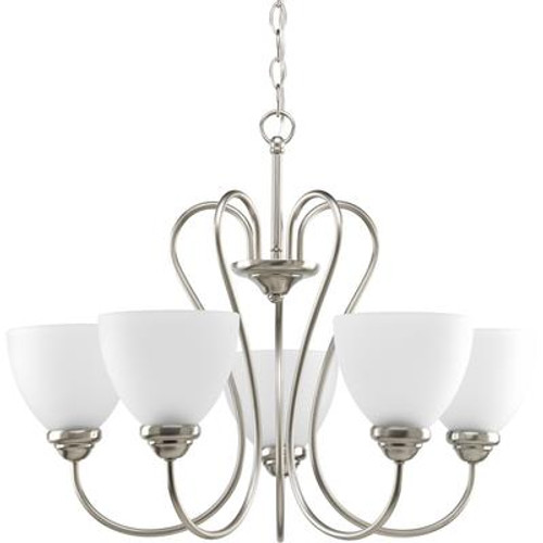 Heart Collection Brushed Nickel 5-light Chandelier