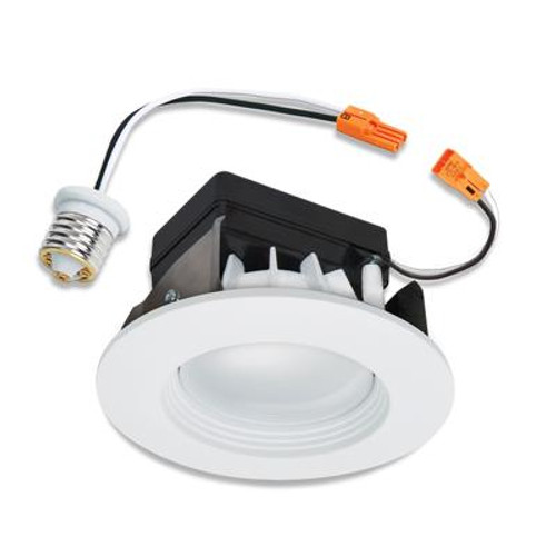 4 Inch LED Retrofit Kit-Matte White Baffle and Trim Ring