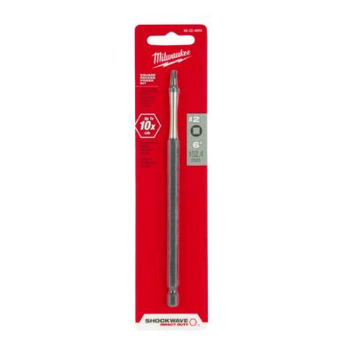 #2 Square Recess Shockwave  6 Inch Power Bit