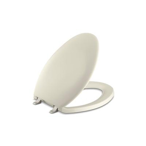 Bancroft(R) Elongated Toilet Seat With Vibrant(R) Brushed Nickel Hinges