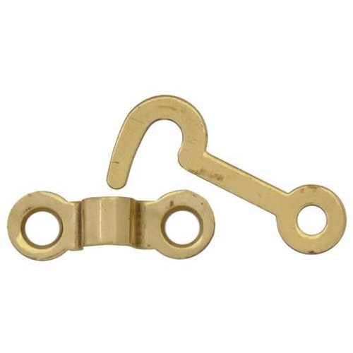 1-7/8 Inch  Solid Brass Hook & Staple 2pk