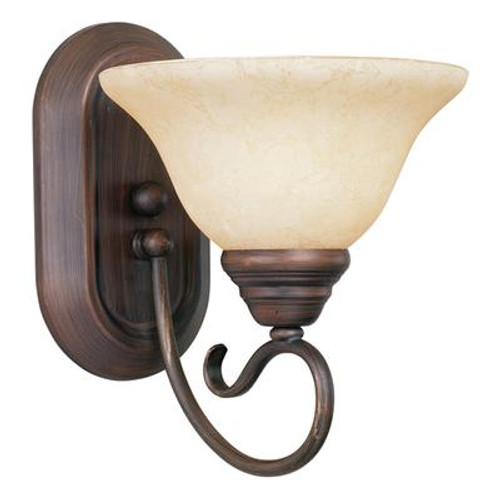 Providence 1 Light Imperial Bronze Incandescent Bath Vanity with Vintage Scavo Glass