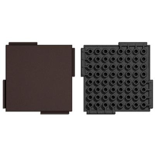 Interlocking Rubber Paver 24 Inch x 24 Inch x 2 Inch Saddle Brown - 125 Pack