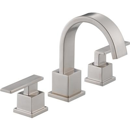 Vero 8 Inch Widespread 2-Handle High-Arc Bathroom Faucet in Stainless