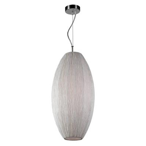 Contemporary Beauty 1 Light Pendant with Ivory Silk Shade Glass and Ivory Finish
