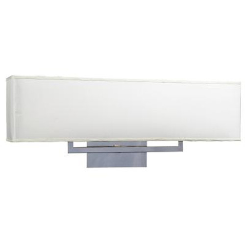 Contemporary Beauty 2 Light Bath Light with Off-white Fabric shade Glass and Polished Chorme Finish