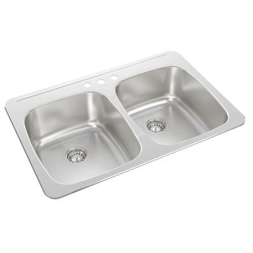 Double Bowl Topmount - 31 Inch x 20.5 Inch x 8 Inch deep