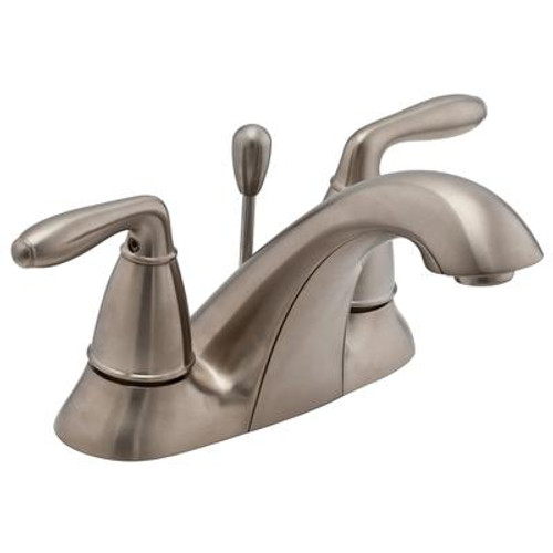 Serrano 4 inch Centerset 2-Handle Mid-Arc Bathroom Faucet in Brushed Nickel