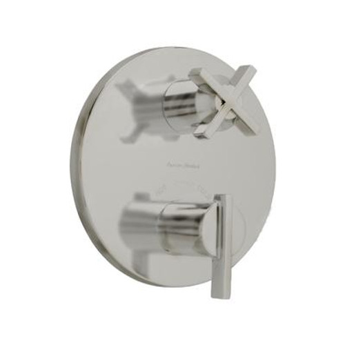 Berwick 2-Handle Thermostat Trim Kit with Separate Volume Control in Satin Nickel (Valve Not Included)