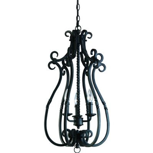 Santiago Collection Forged Black 3-light Foyer Pendant