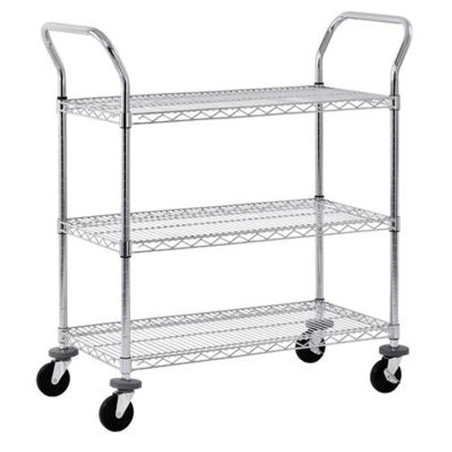 3-Tier Chrome Wire UtilityCart