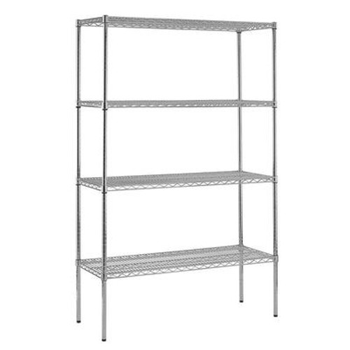 4-Shelf 86 Inch H x 48 Inch W x 18 Inch D Heavy Duty NSF Certified Chrome Wire Shelving