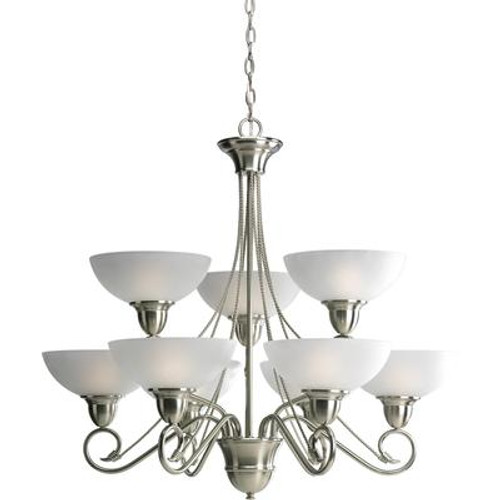 Pavilion Collection Brushed Nickel 9-light Chandelier