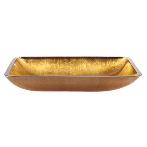 Golden Pearl Rectangular Glass Vessel Sink
