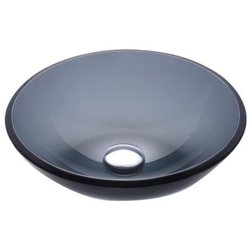 Clear Black Glass Vessel Sink with PU-MR Gold