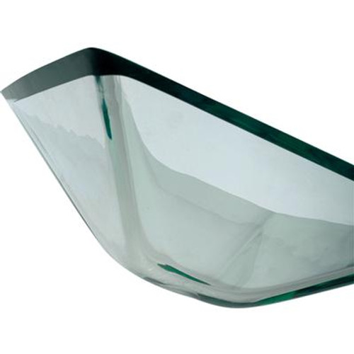 Aquamarine Square Clear Glass Vessel Sink with PU-MR Chrome