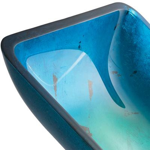 Irruption Blue Rectangular Glass Vessel Sink