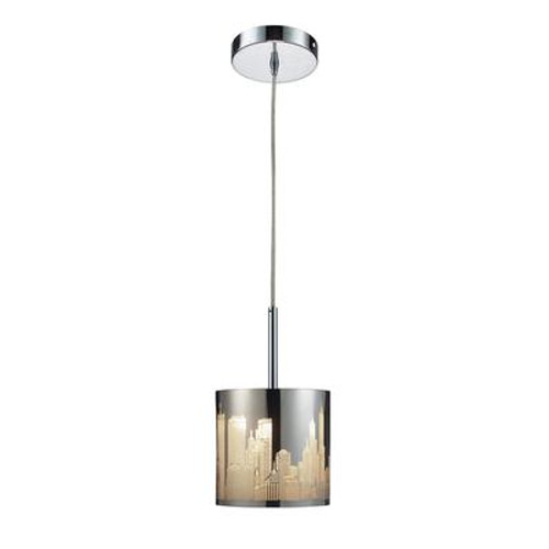 1-Light Polished Stainless Steel Pendant