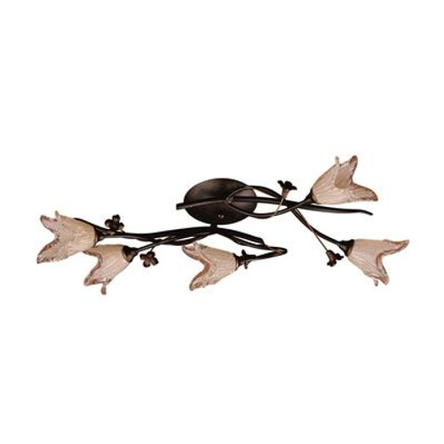 5-Light Ceiling Mount Aged Bronze Flush Mount