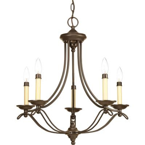 Avalon Collection 5 Light Antique Bronze Chandelier