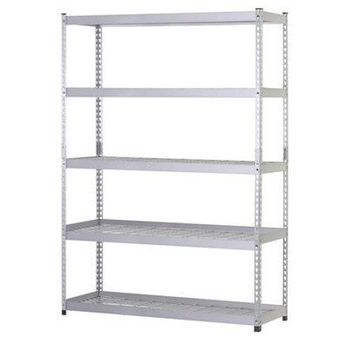 5-Shelf 48 Inch. W x 78 Inch. H x 24 Inch. D Silver Steel Storage Shelving Unit