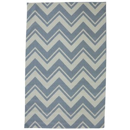 Pool Zig Zag Blue 96 Inch x 120 Inch Rug