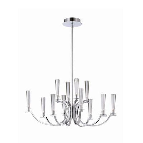 Cromo Collection 12 Light Chrome Oval Chandelier