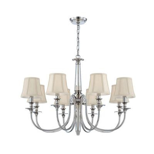 Mona Collection 8 Light Polished Nickel Chandelier
