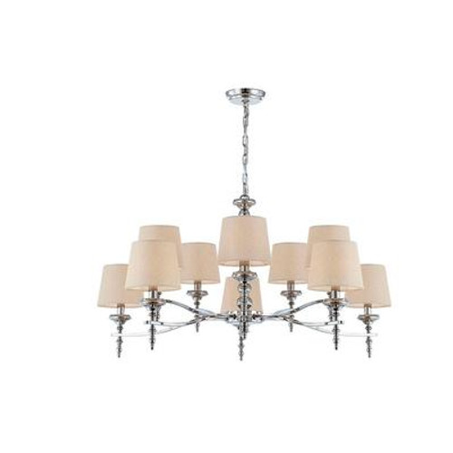 Jana Collection 10 Light Polished Nickel Chandelier