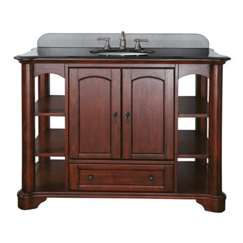 Vermont 48 Inch Vanity with Black Granite Top And Sink in Mahogany Finish (Faucet not included)