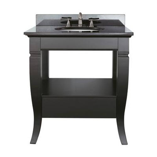 Milano 30 Inch Vanity Only in Black Finish (Faucet not included)