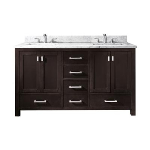 Modero 60 Inch Double Vanity Only in Espresso Finish (Faucet not included)