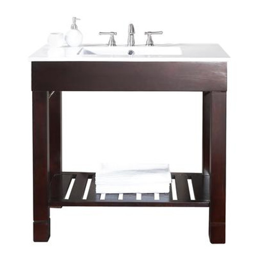 Loft 36 Inch Vanity Only in Dark Walnut Finish (Faucet not included)