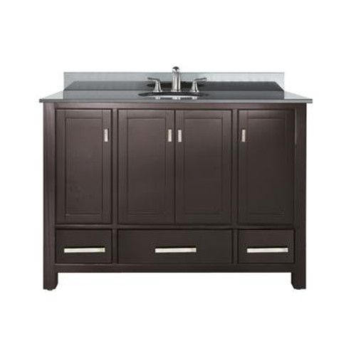 Modero 48 Inch Vanity with Black Granite Top And Sink in Espresso Finish (Faucet not included)