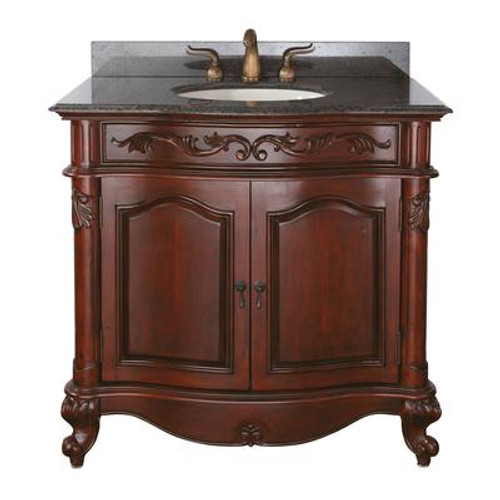 Provence 36 Inch Vanity Only in Antique Cherry Finish (Faucet not included)