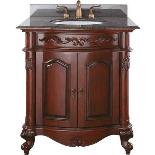 Provence 30 Inch Vanity Only in Antique Cherry Finish (Faucet not included)