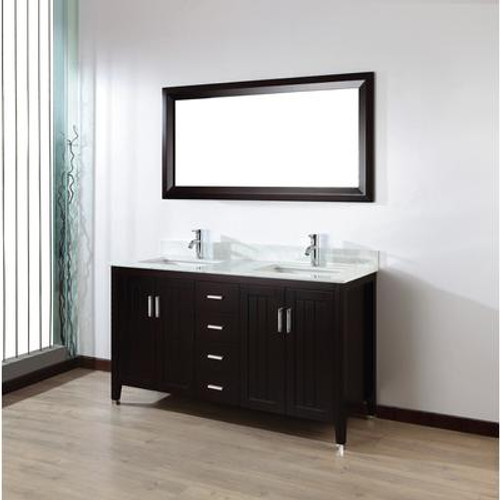 Jackie 60 Chai Vanity Ensemble with Mirror and Faucets