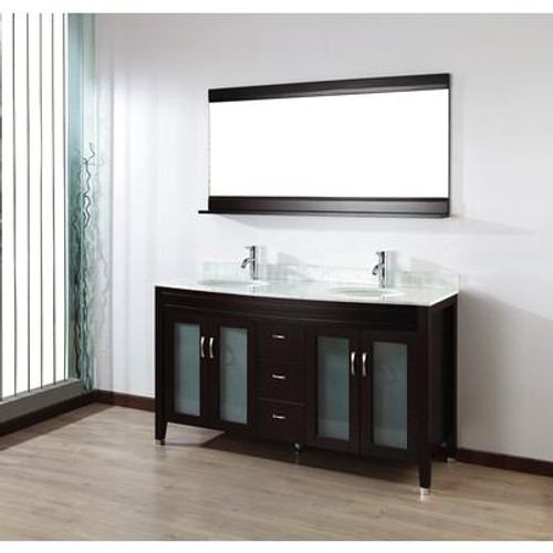 Alba 63 Chai Vanity Ensemble with Mirror and Faucets