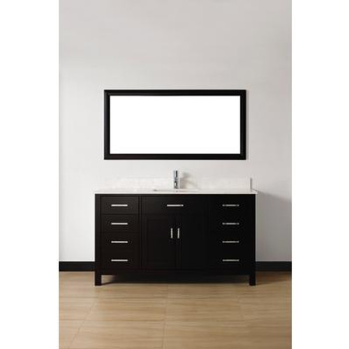 Kalize 60 Espresso Vanity Ensemble with Mirror and Faucet