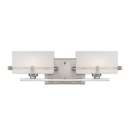 Monroe 2 Light Brushed Nickel Halogen Vanity with an Opal Etched Shade