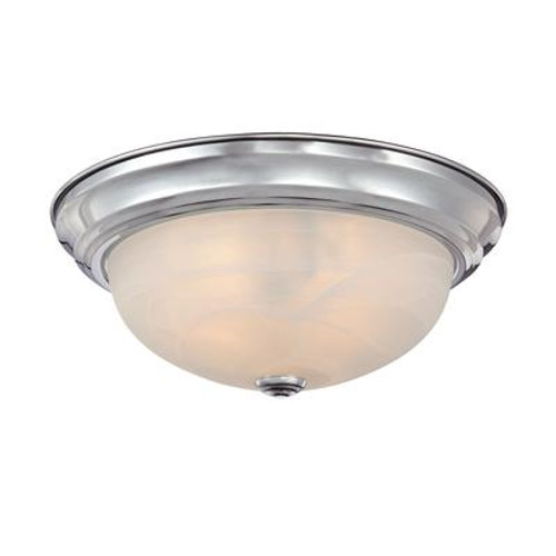 Monroe 3 Light Polished Chrome Incandescent Flush Mount with an Opal Etched Shade