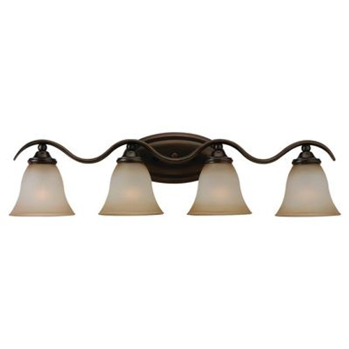 4 Light Russet Bronze Incandescent Bathroom Vanity