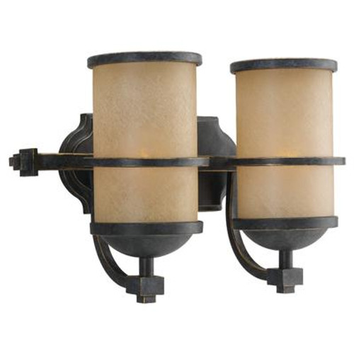 2 Light Flemish Bronze Incandescent Bathroom Vanity