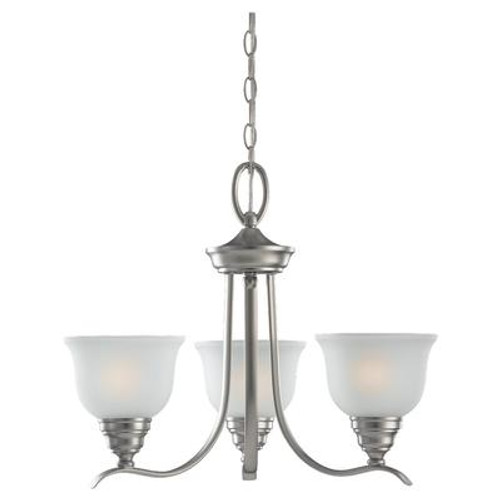 3 Light Brushed Nickel Incandescent Chandelier