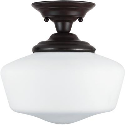 1 Light Heirloom Bronze Fluorescent Semi-Flush