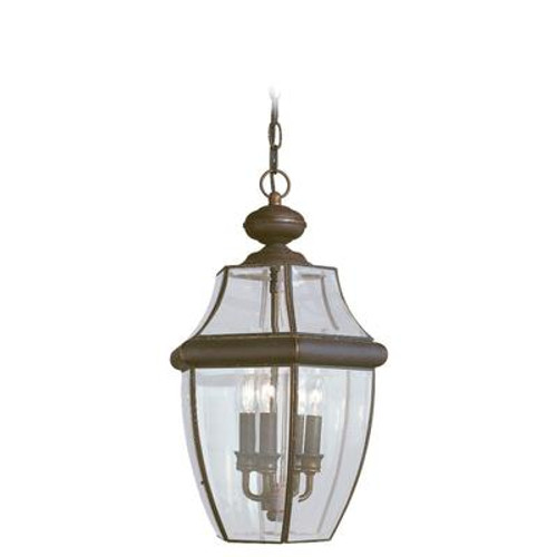 3 Light Antique Bronze Incandescent Outdoor Pendant