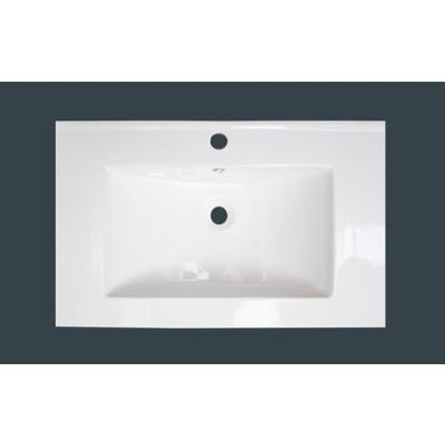 24 Inch x 18 Inch White Ceramic Top with Single Hole