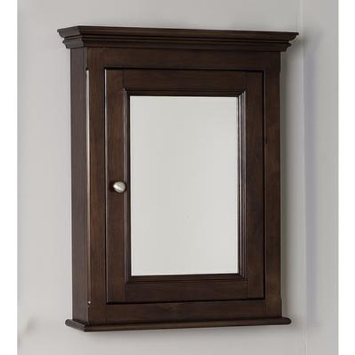 24 Inch x 30 Inch Solid Wood Framed Reversible Door Medicine Cabinet in Walnut Finish