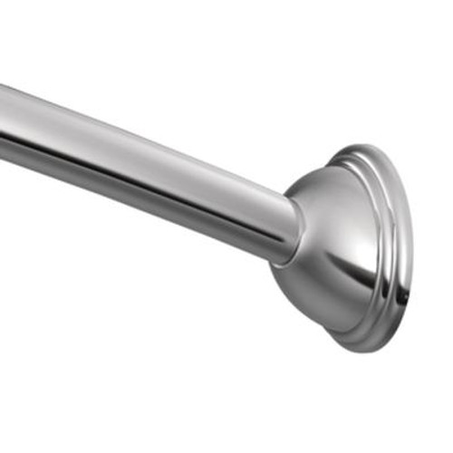 5 Feet Curved Shower Rod with Pivoting Flanges in Chrome